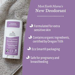 Earth Mama Calming Lavender Deodorant room-temperature application shown on clean underarm.