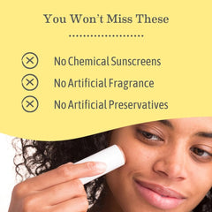 Earth Mama Lady Face SPF 40 mineral coverage on skin tone.