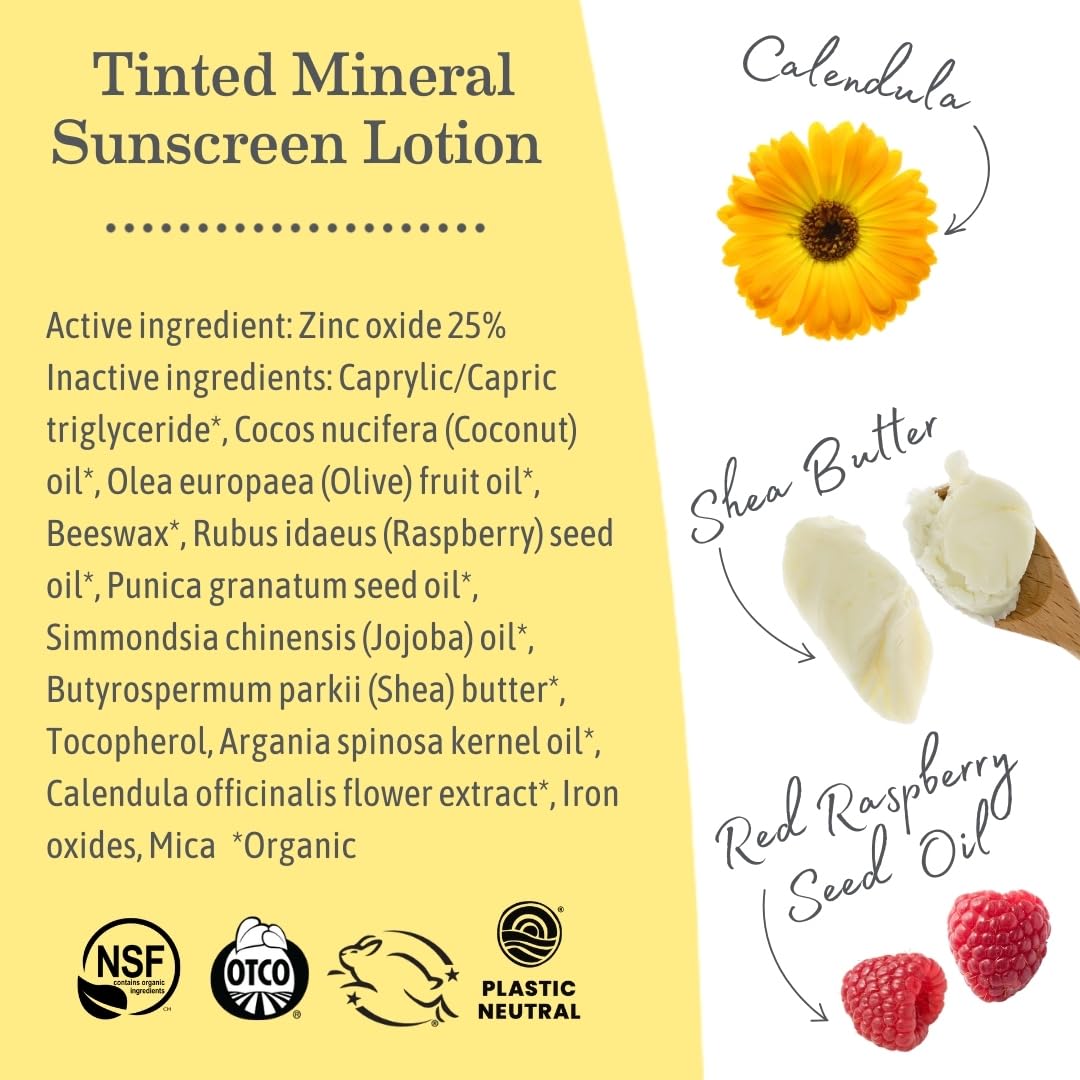 Earth Mama mineral sunscreen lotion in squeezable packaging for daily use