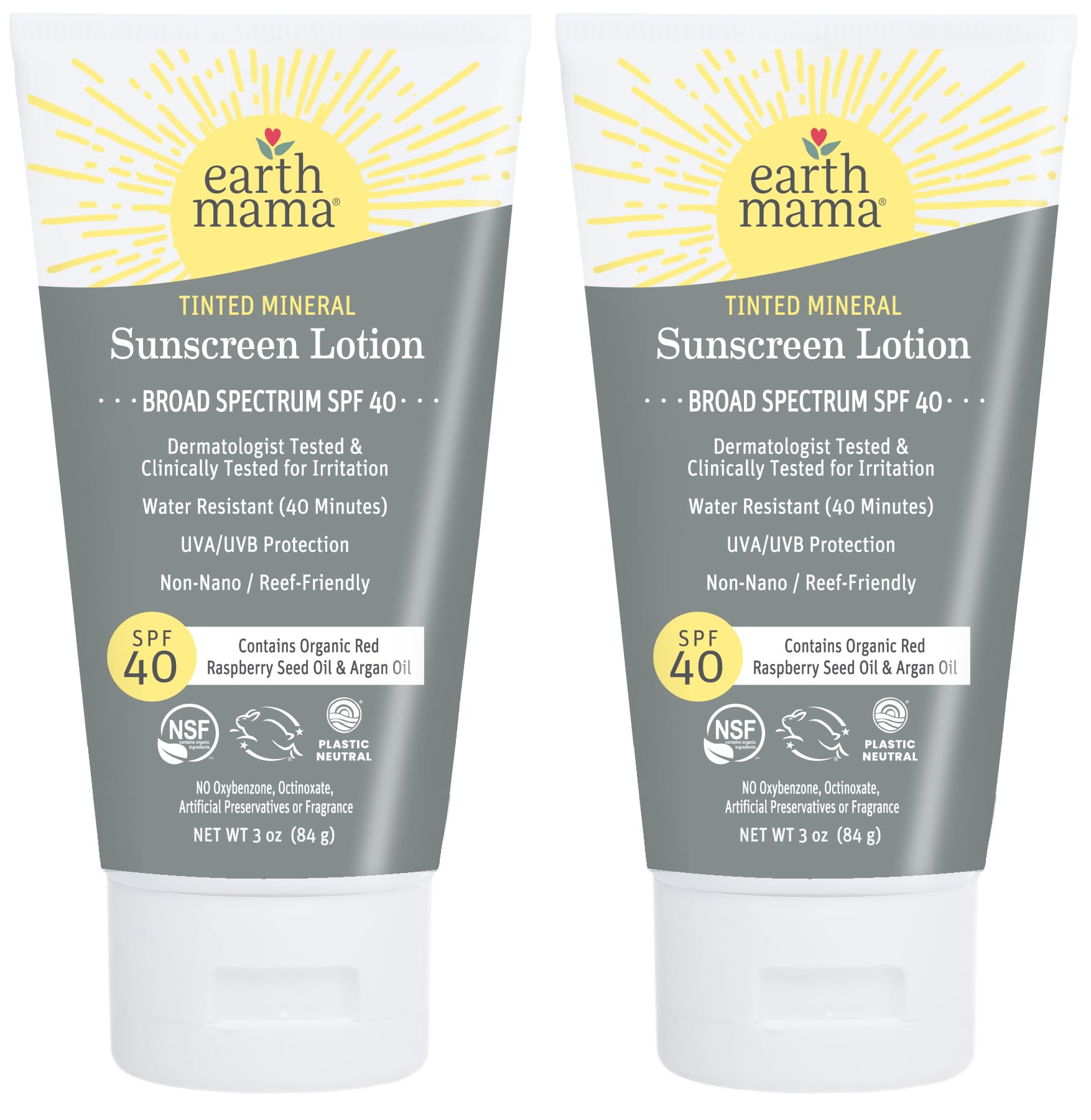Earth Mama tinted-mineral-sunscreen-tube showing sheer color and easy squeeze design