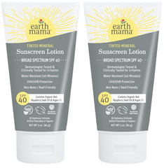 Earth Mama tinted-mineral-sunscreen-tube showing sheer color and easy squeeze design