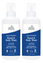 Earth Mama Wild Peppermint Hand Wash foamer pump ready for daily family cleansing