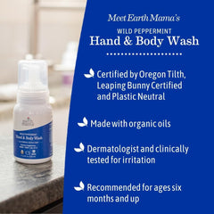 Earth Mama Wild Peppermint splash rinsing, versatile use as a DIY cleaner base