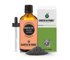 Earth N Pure Babchi Oil in an amber bottle for daily skincare rituals.