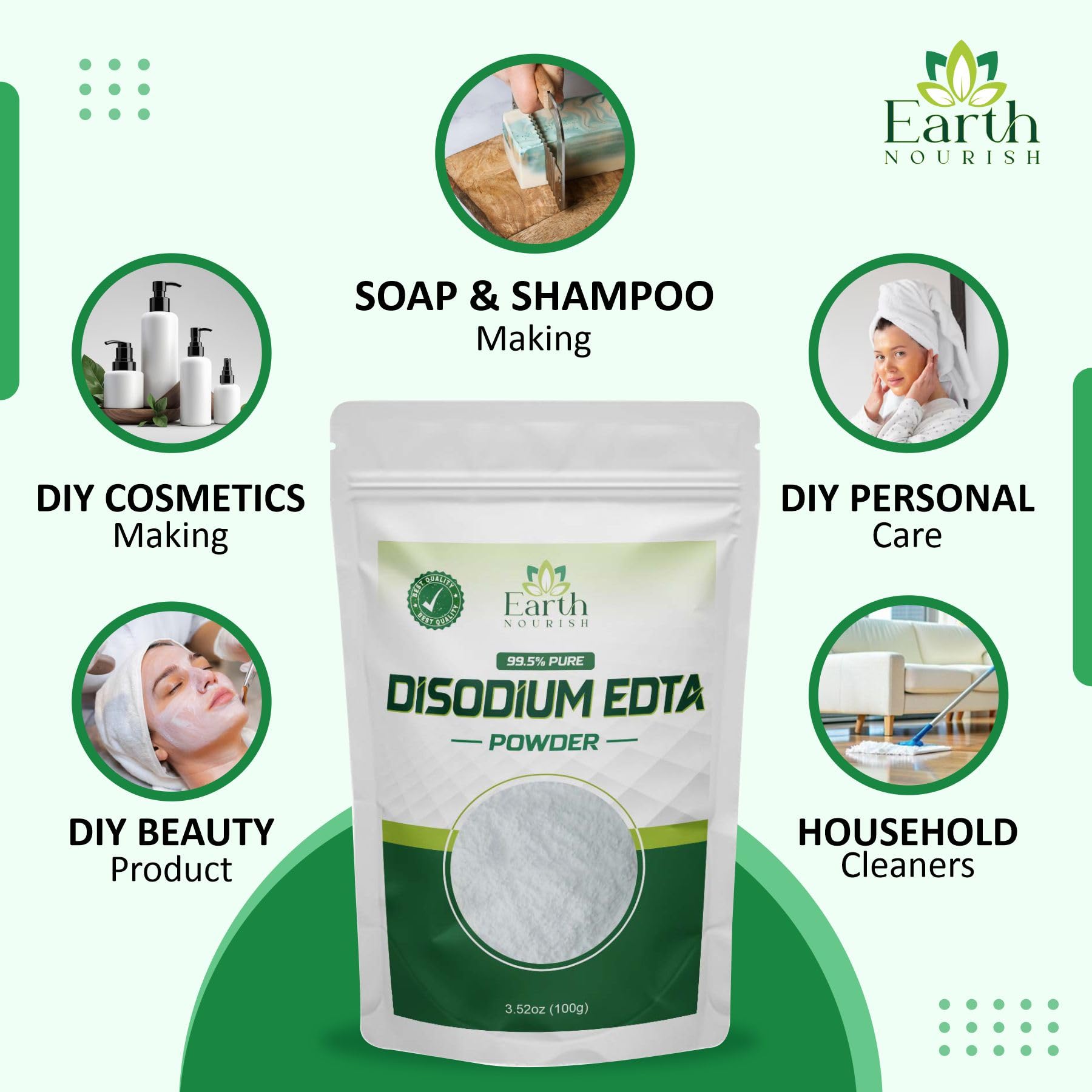 Shampoo and conditioner foaming with Earth Nourish EDTA for balanced foam