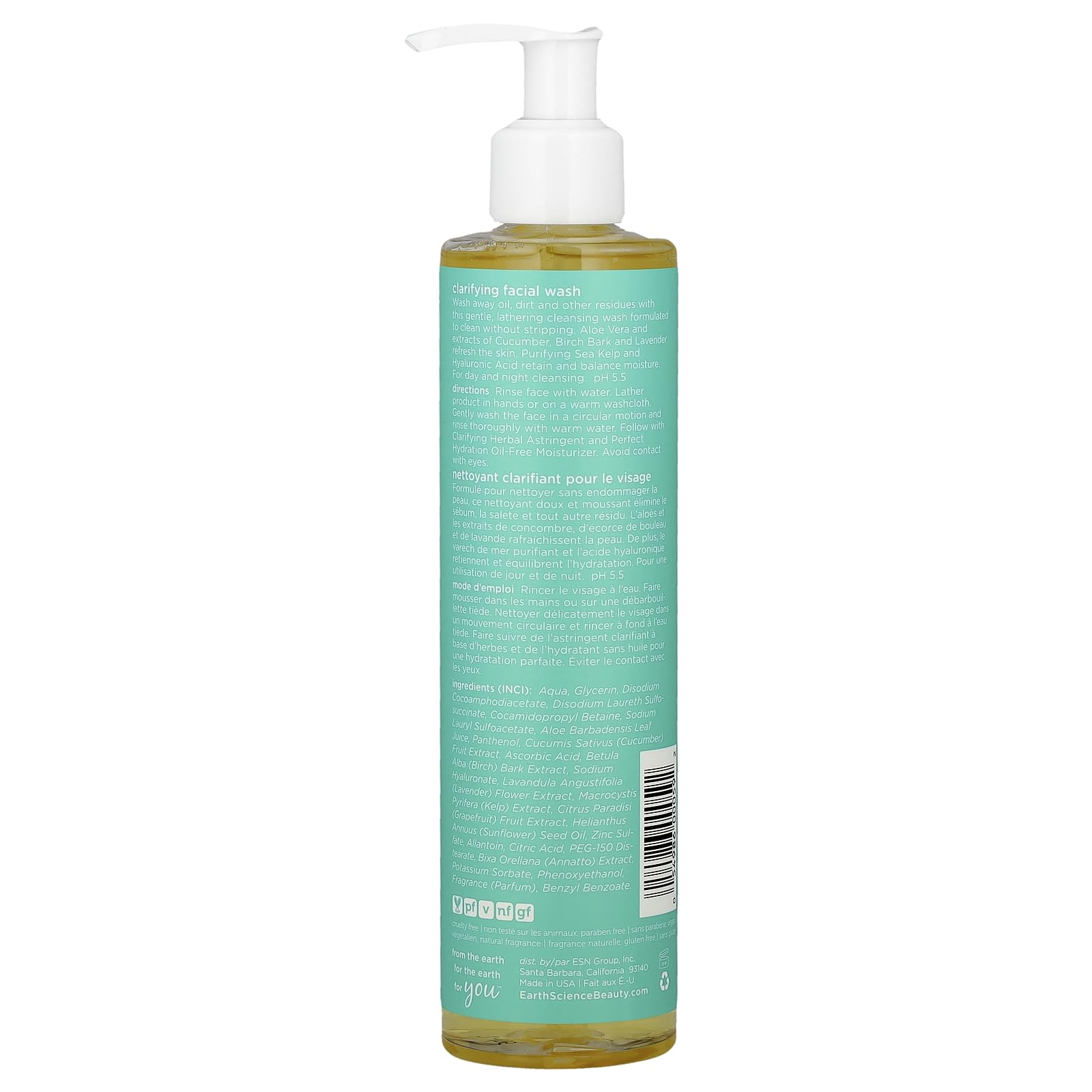 Earth Science Clarifying Facial Wash lather on hands for gentle cleansing.