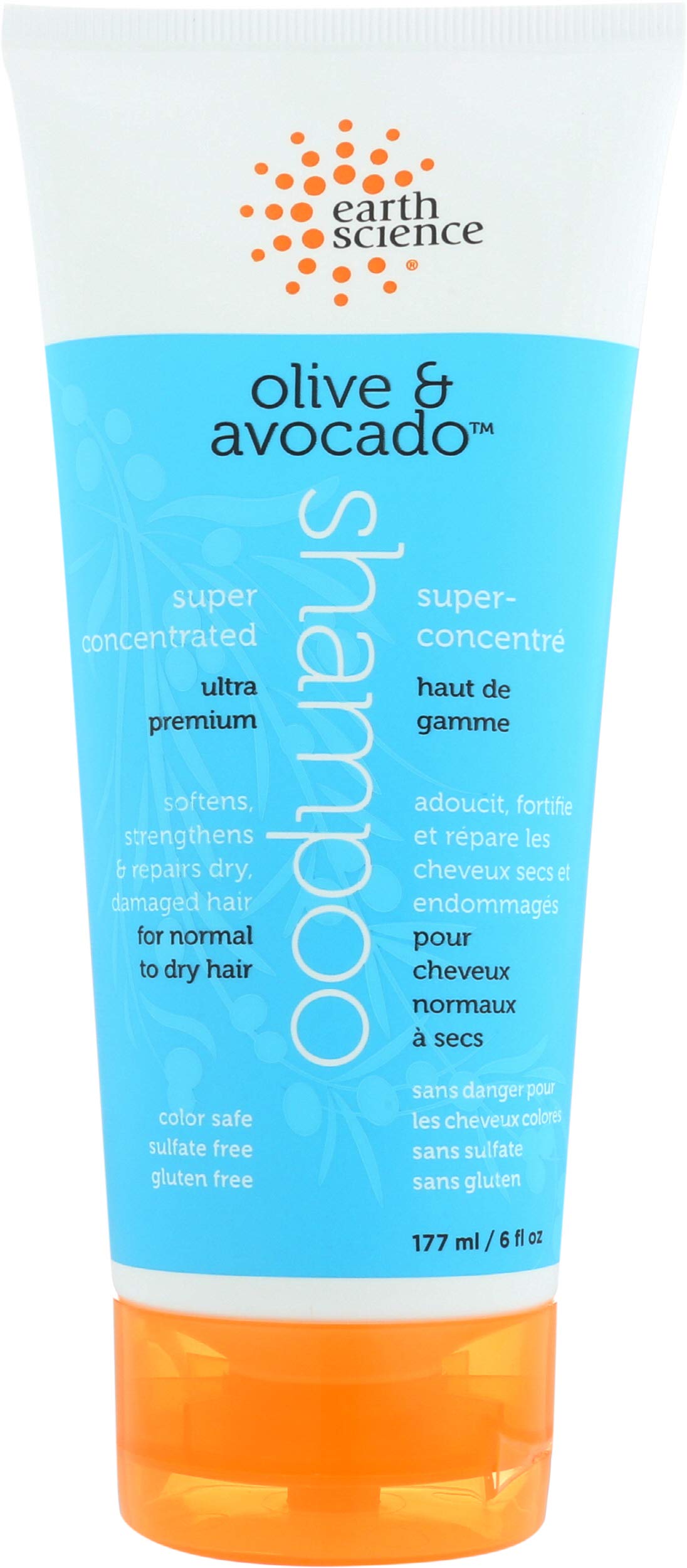 Earth Science Deep Conditioning Shampoo bottle showing the nourishing formula for silky hair