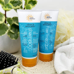 Earth Science Olive and Avocado Masque hair-soft shot shows smoother, more manageable strands