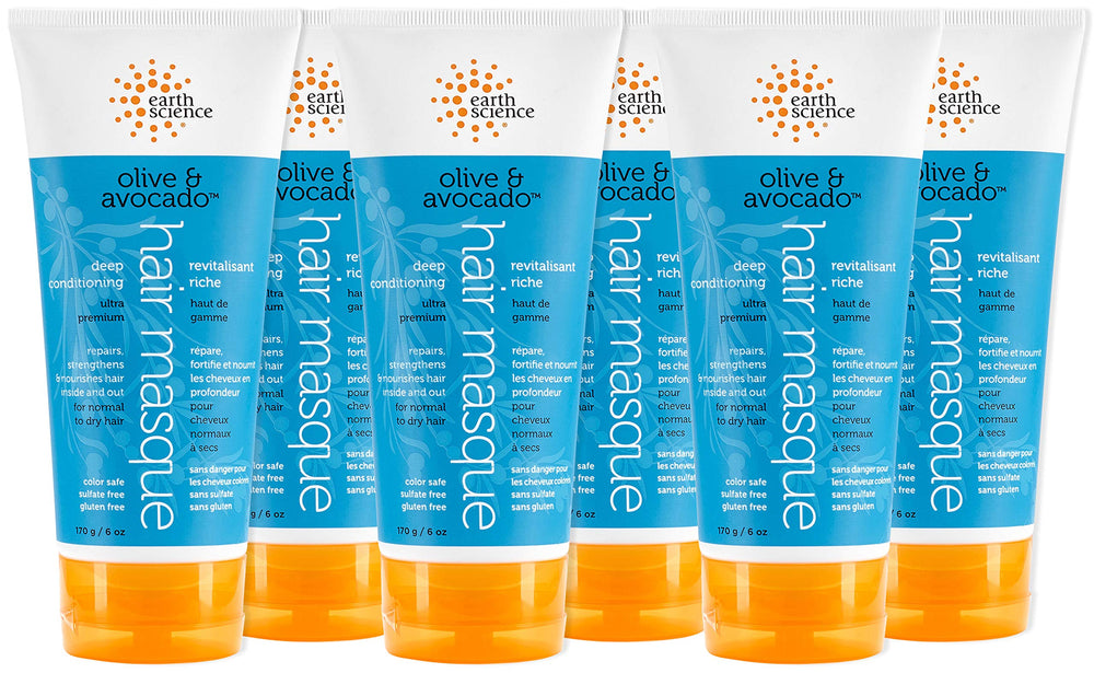 Earth Science Olive and Avocado Masque packshot shows nourishing conditioning for dry hair