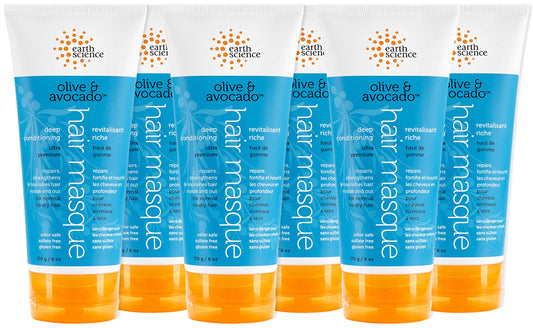 Earth Science Olive and Avocado Masque packshot shows nourishing conditioning for dry hair