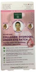 Earth Therapeutics green tea hydrogel patches being applied under the eye for refreshing comfort.