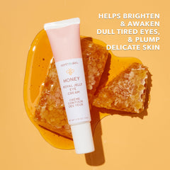 Earth To Skin eye cream application showing gentle patting for absorption.