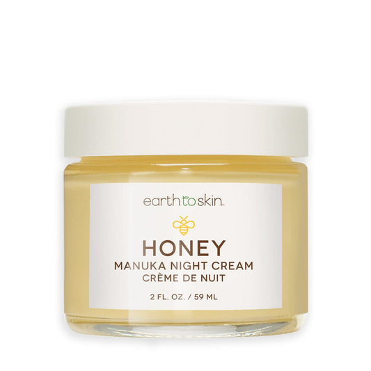 Earth To Skin Honey Manuka Night Cream bottle for overnight hydration and barrier support.