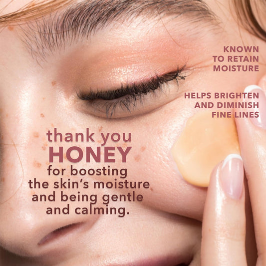 Earth To Skin Honey Manuka Night Cream jar closeup shows rich, creamy texture.