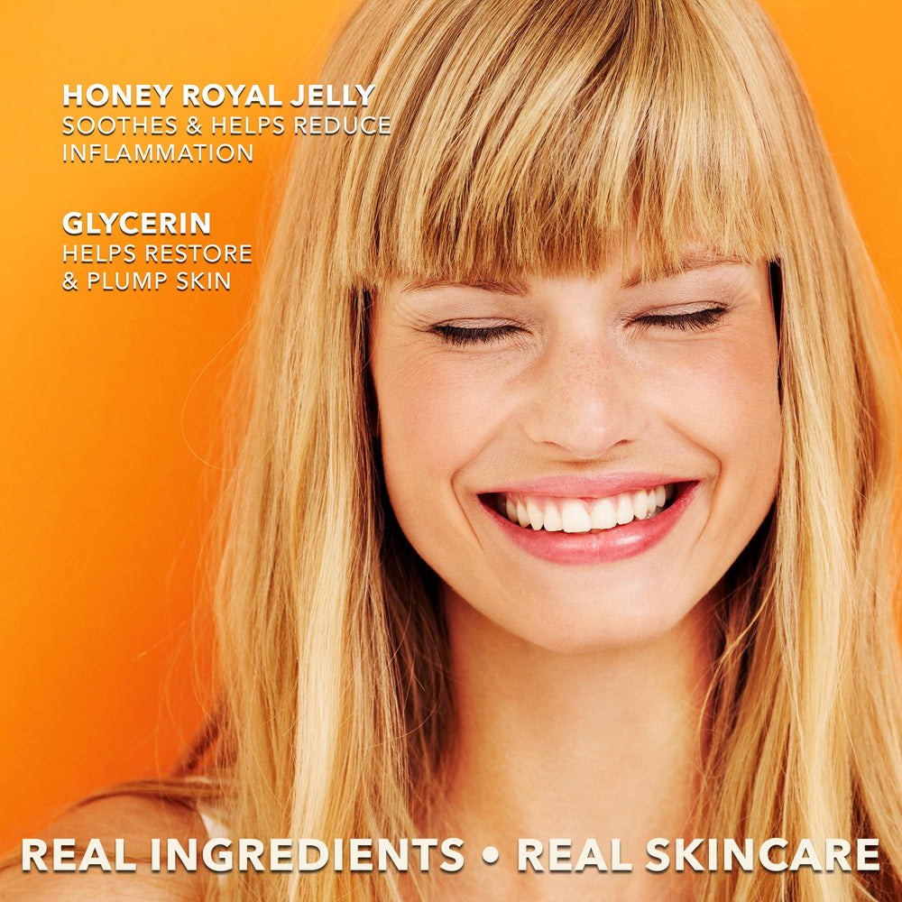 Earth To Skin Honey Royal Jelly ingredients illustration highlighting nourishment for skin.
