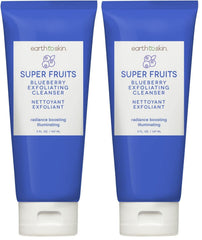 Earth To Skin blueberry exfoliating cleanser bottle showcasing product container and branding