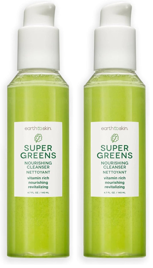 Earth To Skin Super Greens cleanser bottle pack ready for daily refreshing cleanse