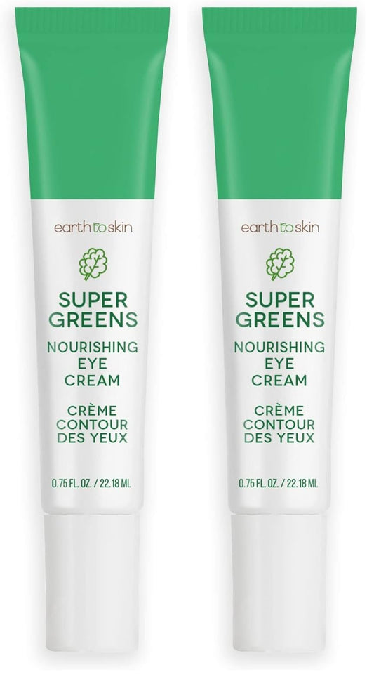 Earth To Skin Super Greens Eye Cream pack of 2 bottles for nourishing under-eye hydration.