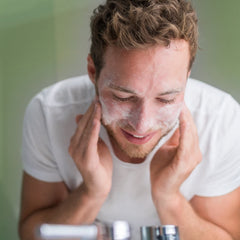 Earth To Skin Super Greens foam close-up shows gentle cleansing action