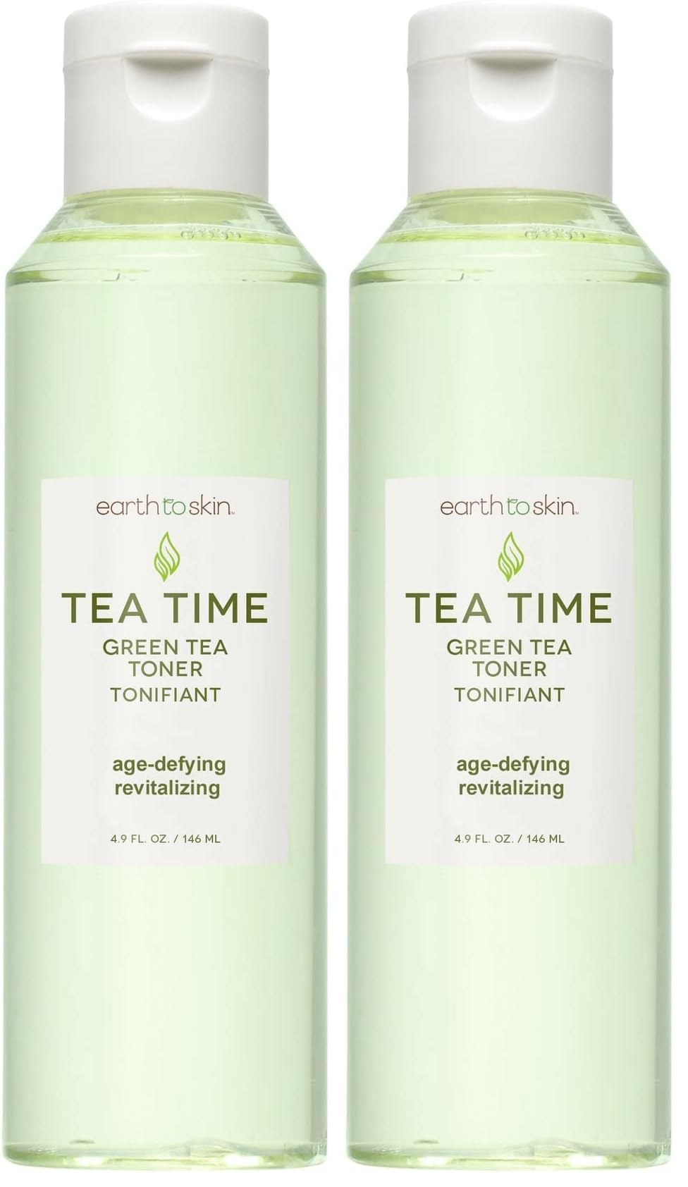 Earth To Skin Tea Time Green Tea Toner bottle purifies and refreshes skin.