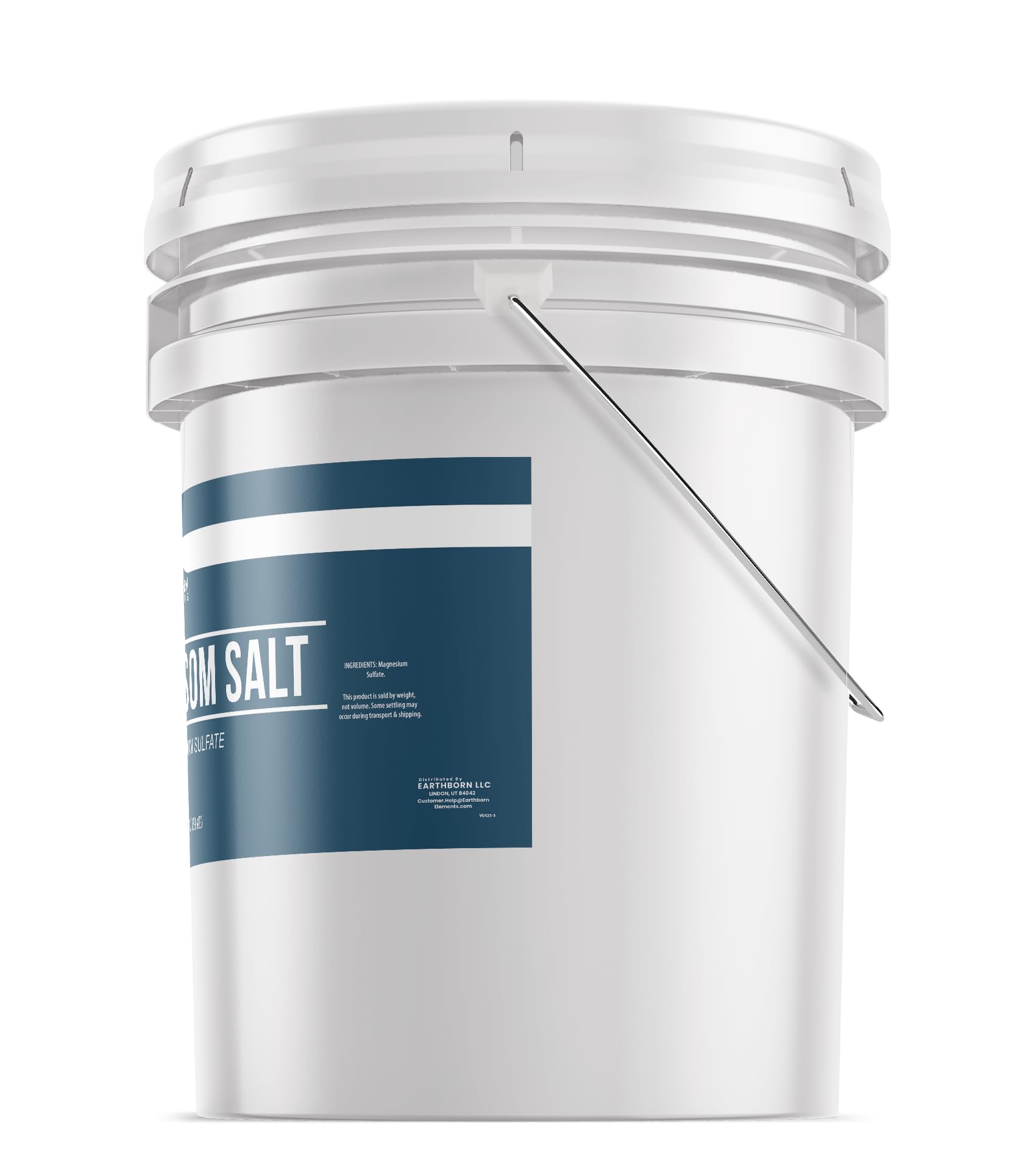 Earthborn Elements Epsom Salt bulk bucket highlights convenient, additive-free bulk storage.