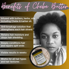 earthKosmetics Chebe Butter being applied to scalp for hydration