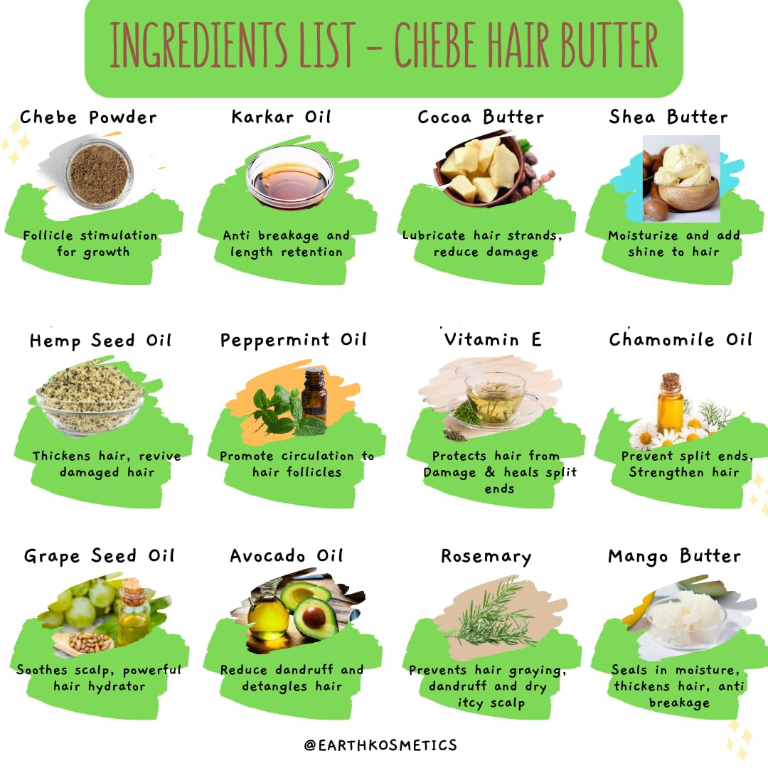 earthKosmetics Chebe Butter packaging shown for on-the-go conditioning