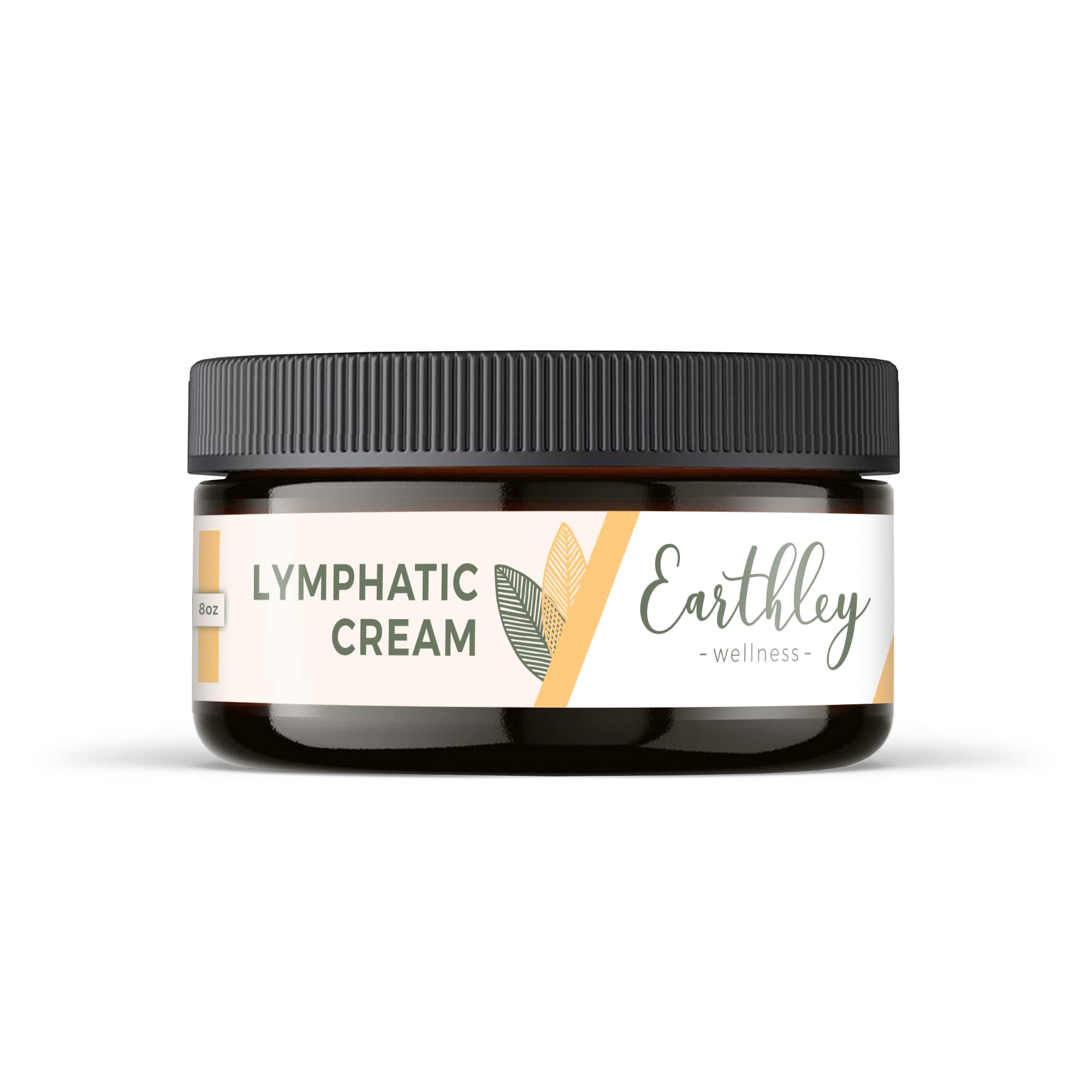 Earthley Wellness Lymphatic Cream bottle with smooth texture for potential lymph comfort