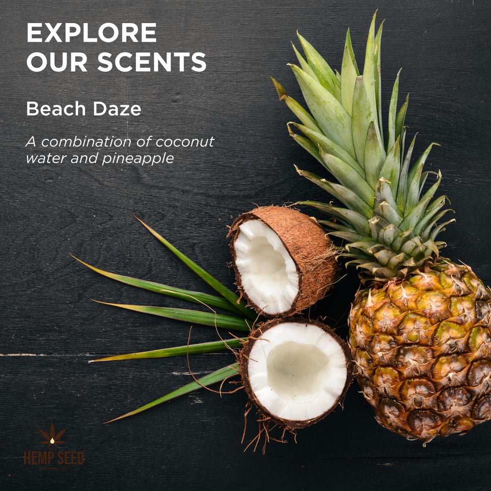 Beach Daze scent blends coconut water and pineapple for a sunny aroma.