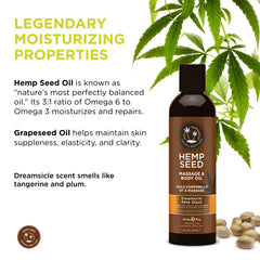 Earthly Body Dreamsicle massage oil label focusing on natural blend and vegan values.