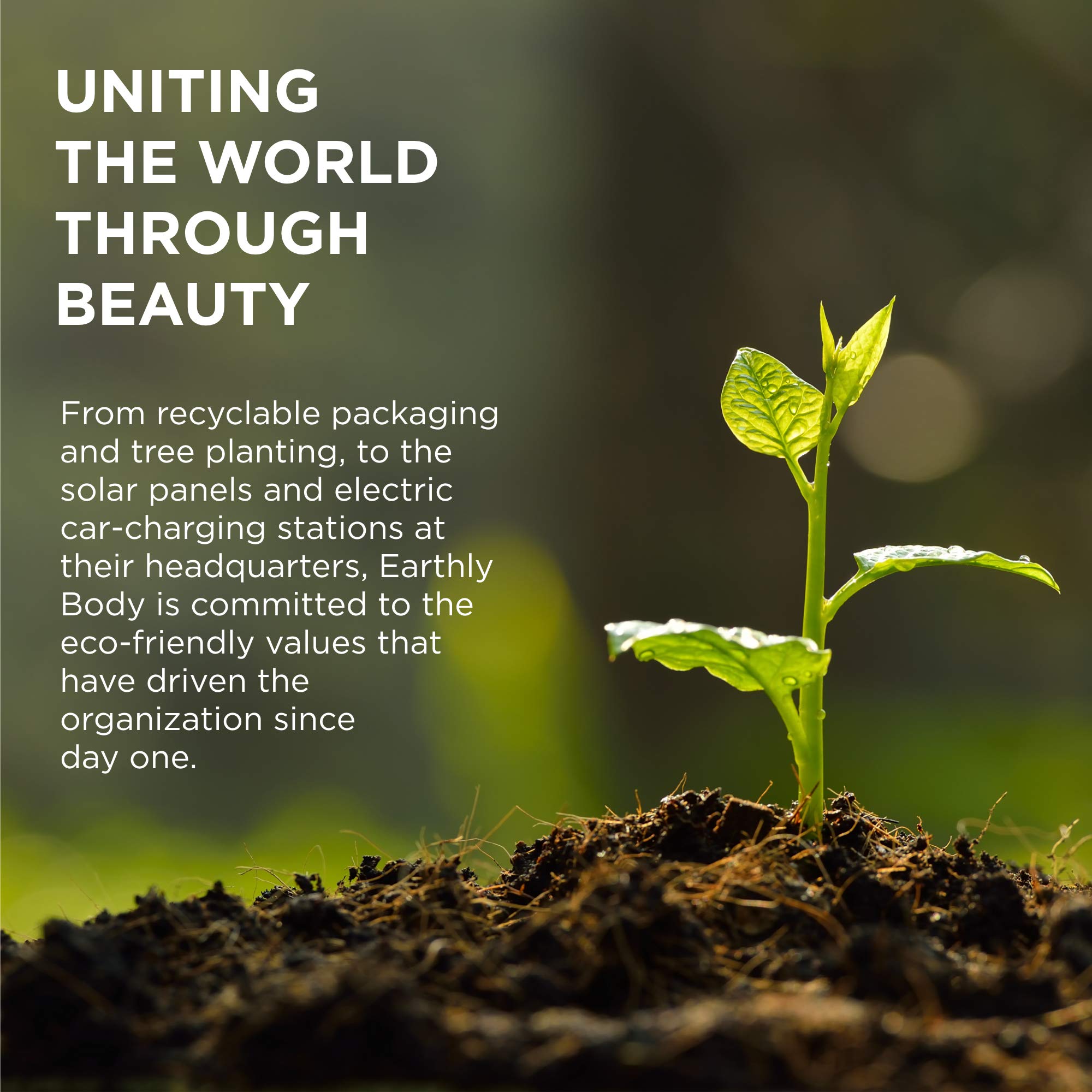 Eco-friendly packaging and branding on the label.