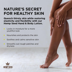 Earthly Body lotion being applied to hands for dry skin relief
