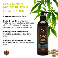 Earthly Body hemp seed gel pour reveals creamy lather.