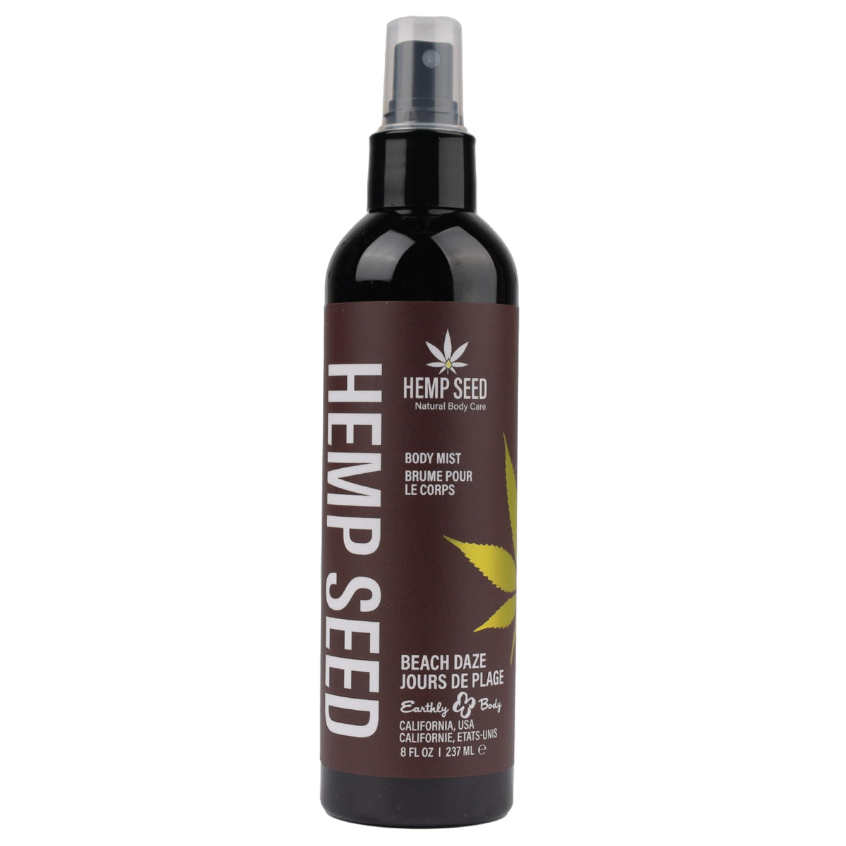 Earthly Body Hemp Seed Body Mist Beach Daze bottle refreshes skin with lightweight hydration.
