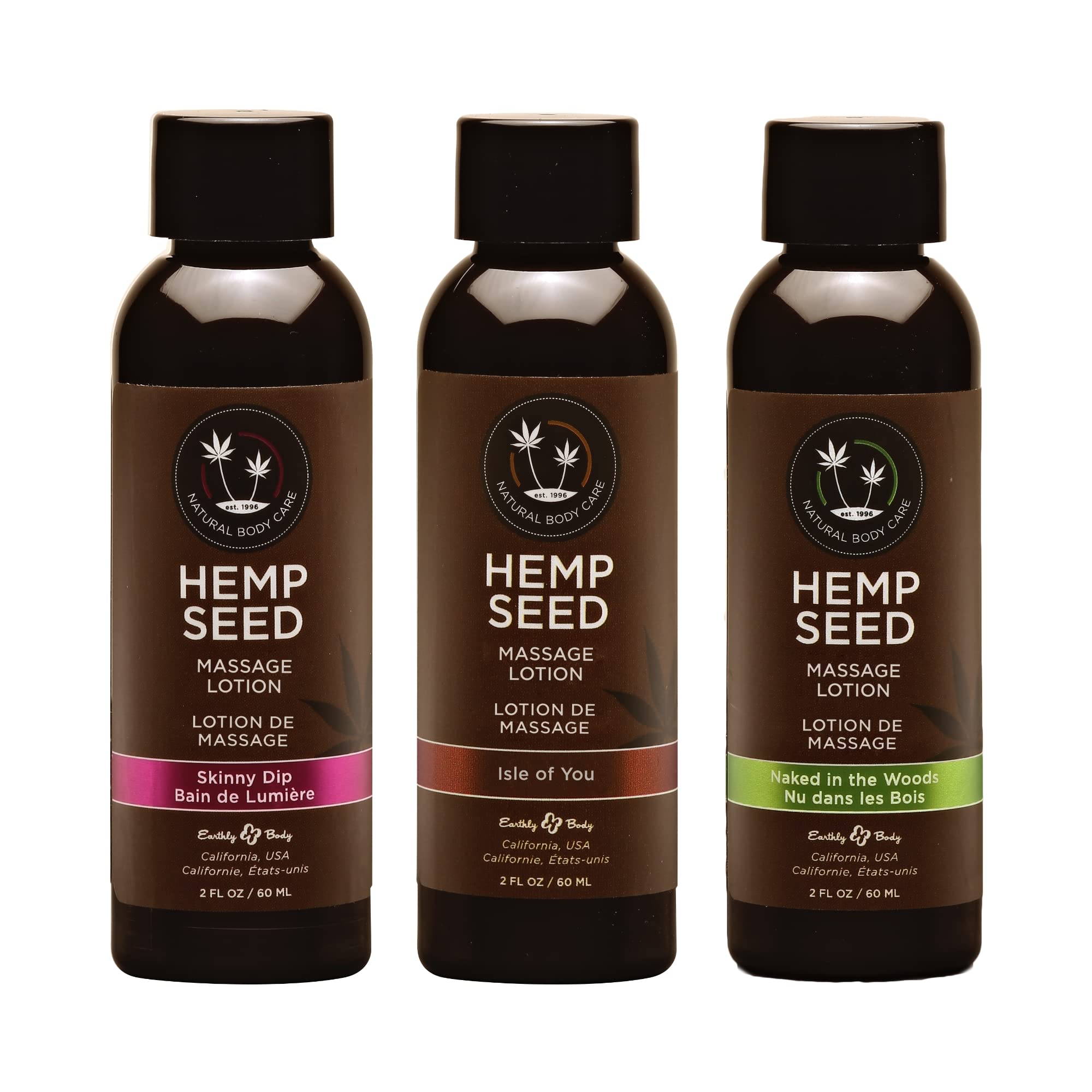 Earthly Body Hemp Seed Massage Lotion Isle of You bottle with smooth glide