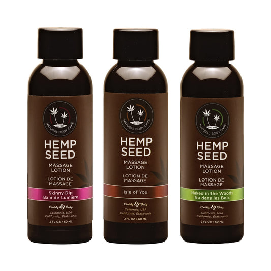 Earthly Body Hemp Seed Massage Lotion Isle of You bottle with smooth glide