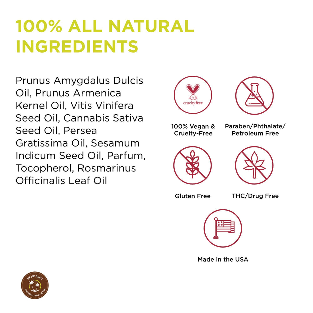 Earthly Body hemp seed oil absorbs quickly for deep nourishment.