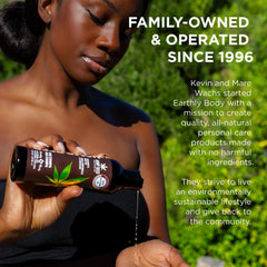 Earthly Body Hemp Seed Massage Oil vegan, cruelty-free formula.