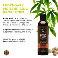 Earthly Body hemp seed oil close-up showing rich slip.