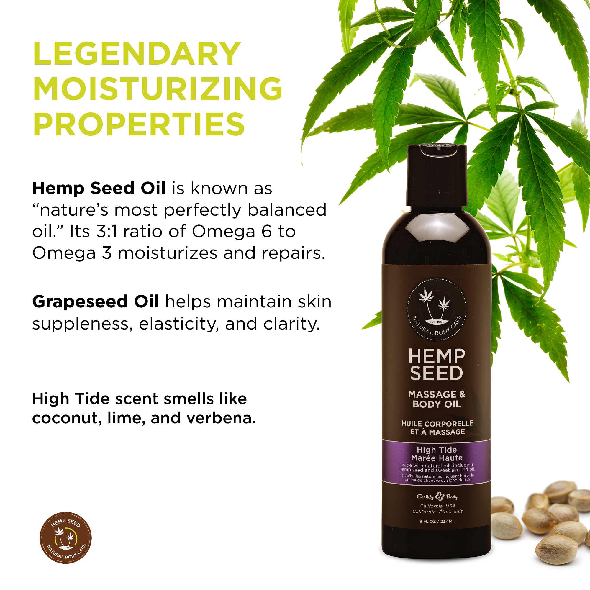 Earthly Body High Tide scent bottle enhances spa like experience at home.