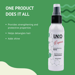 Earthly Body Inside Out Spray nozzle in action provides even coverage for smoother strands.