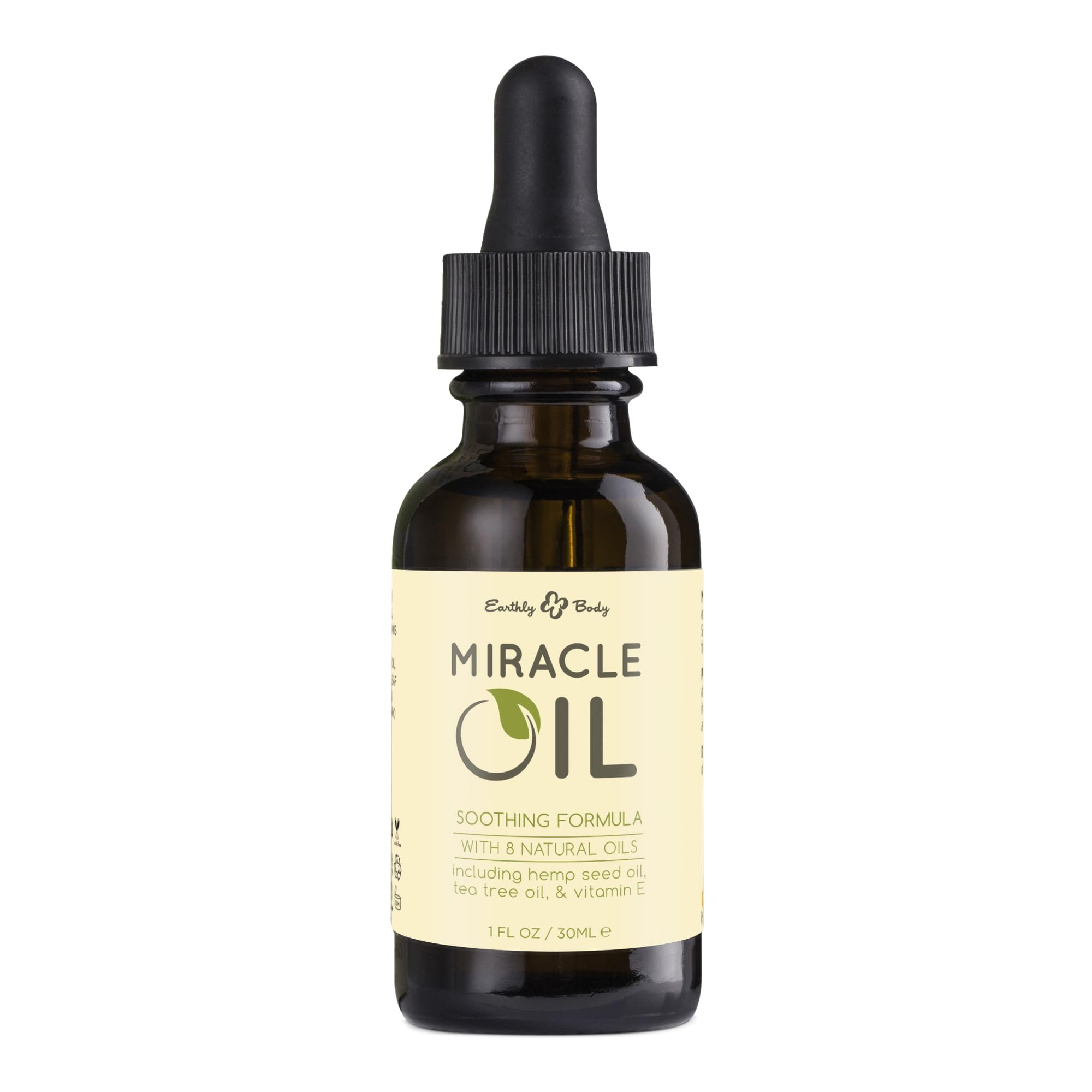 Earthly Body Miracle Oil bottle 1oz for moisturizing skin