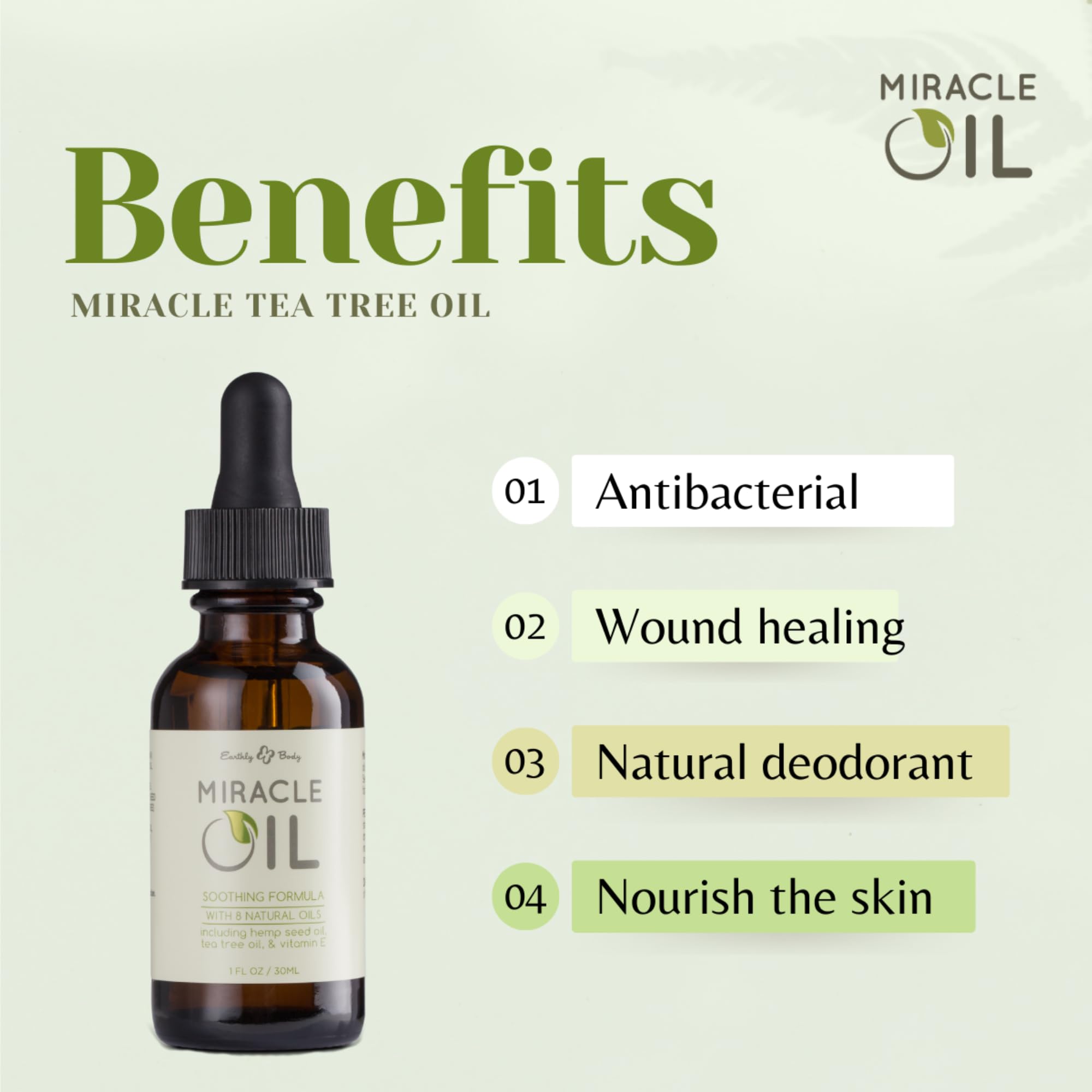 Close-up dropper of Earthly Body Miracle Oil for precise use
