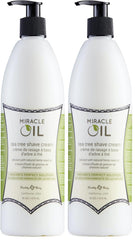 Earthly Body Miracle Oil Shave Cream pack-2 bottle-front for a smooth, hydrated shave.