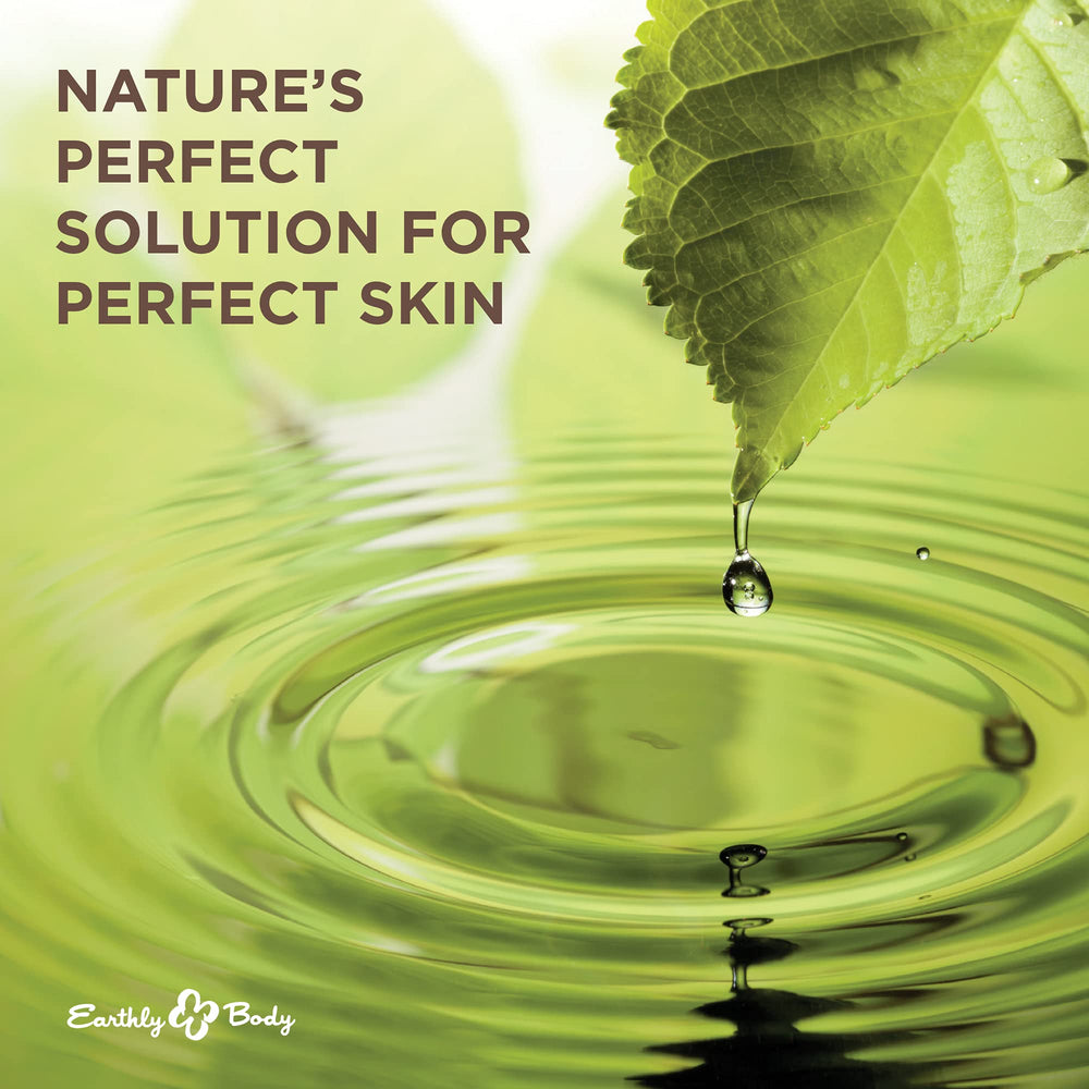 Earthly Body Miracle Oil Shave Cream tea tree oil drops highlight cooling, refreshing aroma.