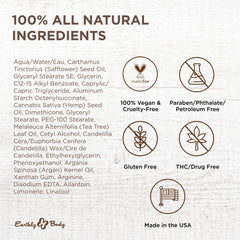 Earthly Body Miracle Oil Tea Tree Creme applying on forearm demonstrates quick absorption