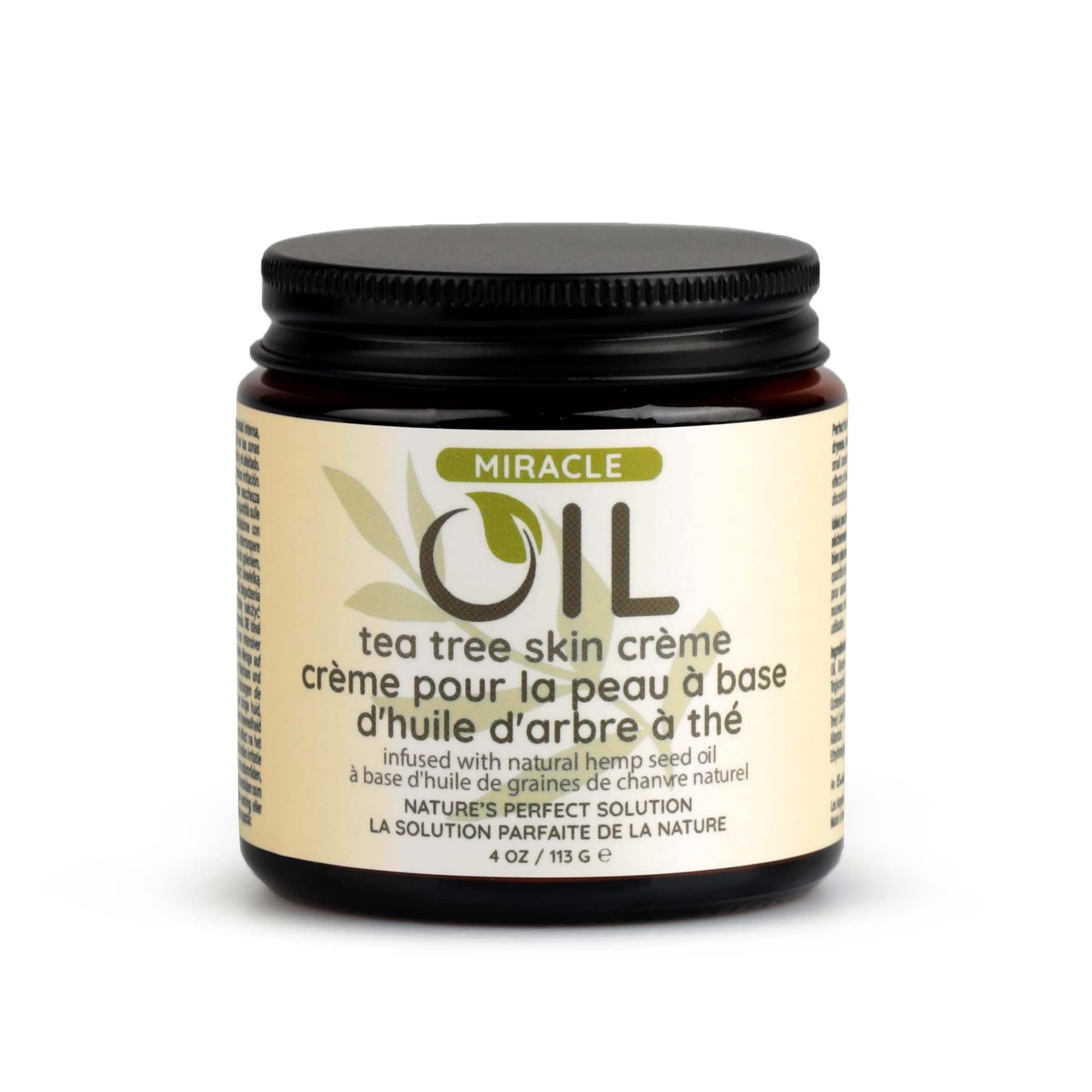 Earthly Body Miracle Oil Tea Tree Creme bottle front showcasing vegan nourishment
