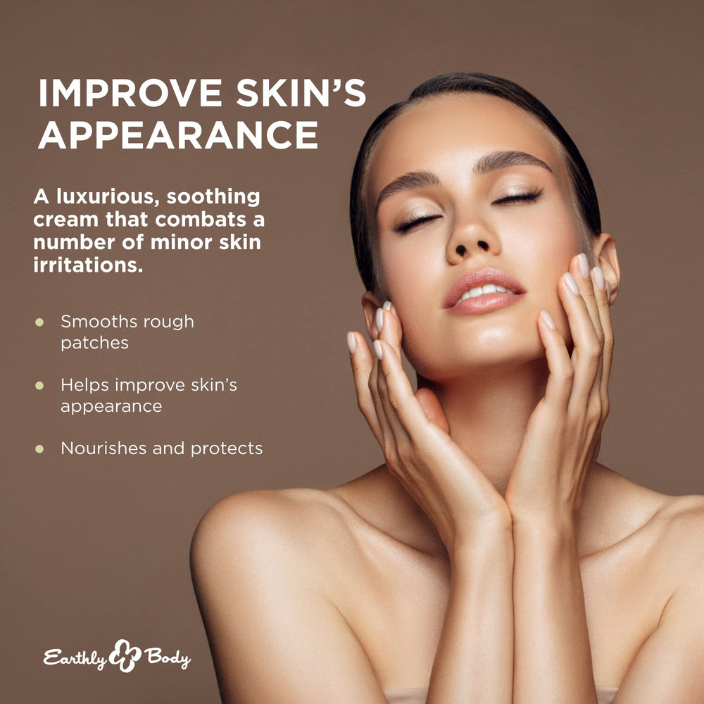 Earthly Body Miracle Oil Tea Tree Creme label close-up highlighting the natural oil blend