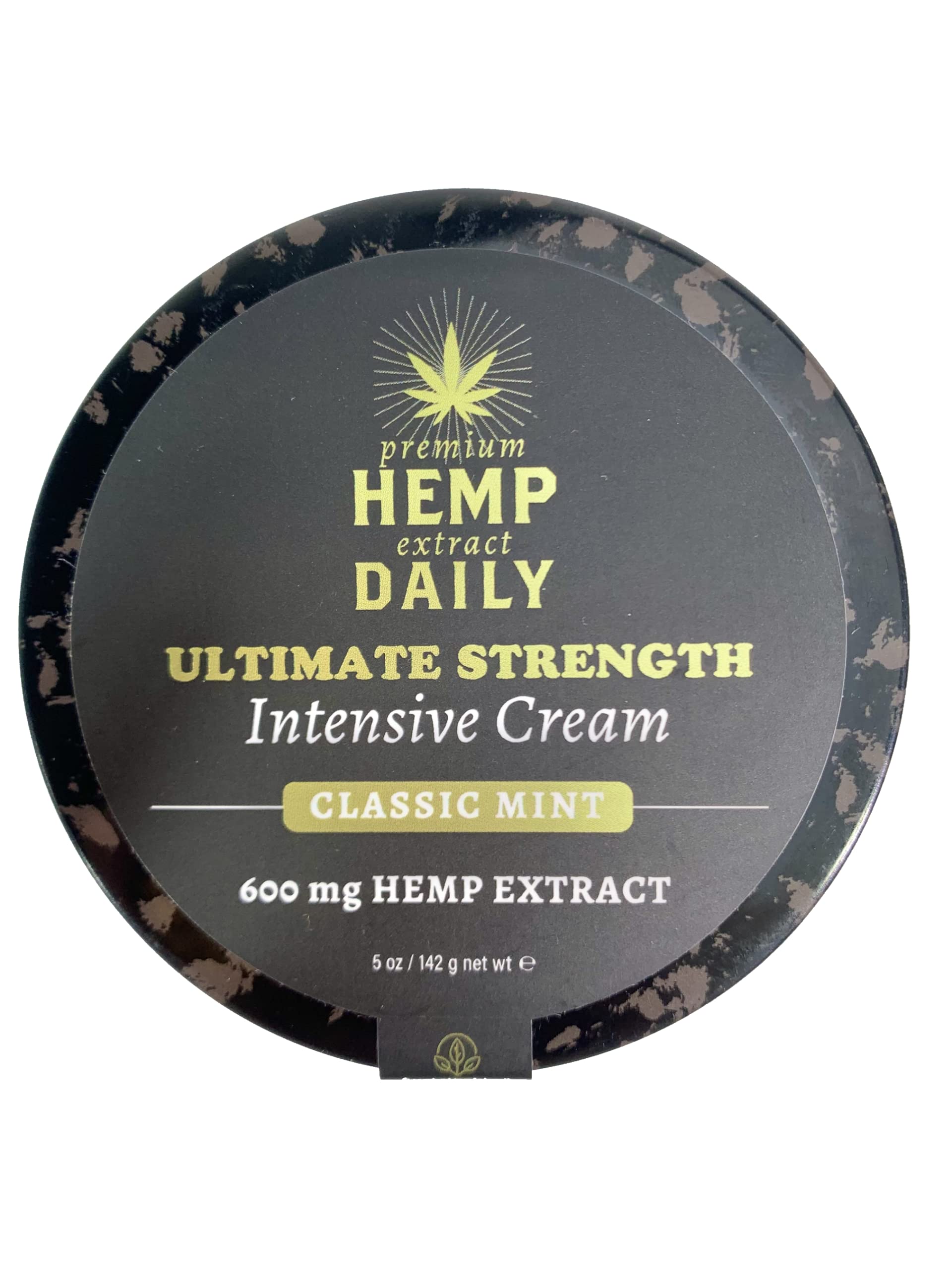 Earthly Body Premium Hemp Extract Daily Ultimate Cream menthol label closeup highlights botanical blend for gentle hydration