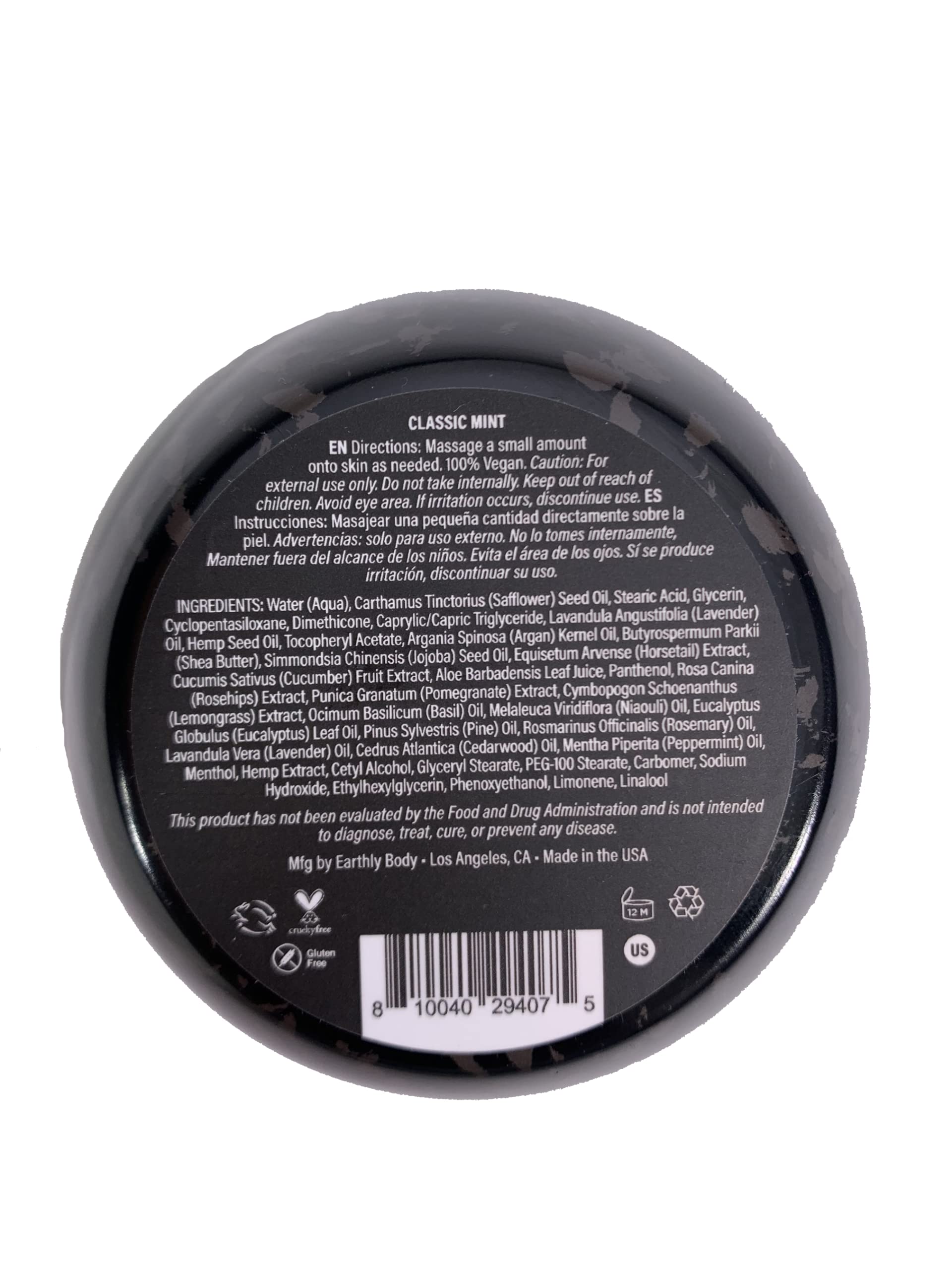 Earthly Body Premium Hemp Extract Daily Ultimate Cream menthol neck-shoulders application demonstrates even hydration